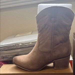 Altar'd State Tan Heeled Boots Western Style
